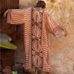 NEW! Boho Western long Maxi Kimono
Duster Folk Cardigan
Size: One size